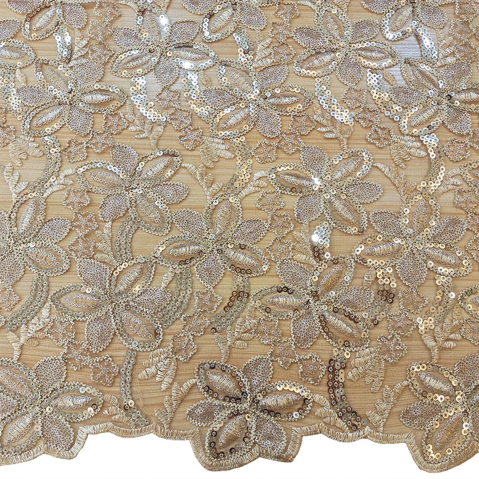 Bestway Lace Floral Sequins Embroidery African Lace Fabric 5 Yards Gold Tulle Fabric Nigerian Wedding Party Dress Material