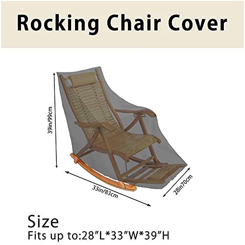 Garden Rocking Chair Cover Home Cover Rest Seat Cover Waterproof Oxford Cloth Heavy Duty Balcony Recliner Garden Chair Cover Outdoor Furniture Protective Cover