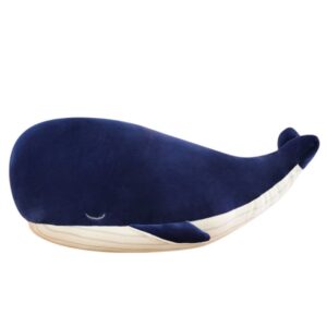 jporshu 10inches soft simulation big blue whale,marine life dolphin doll plush toy，back cushion children birthday gift