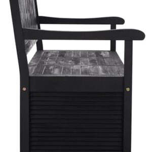 SAFAVIEH Outdoor Collection Brisbane Black Acacia Wood Storage Bench