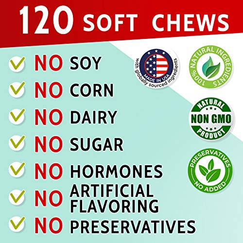 PAWFECTCHEW Green Lawn Chews for Dogs - Green Grass Chews - Urine Neutralizer Grass Burn Spots - Lawn Burn from Dog Urine - Probiotics & Enzymes - Made in USA - Bacon Flavor - 120 Lawn Saver Chews