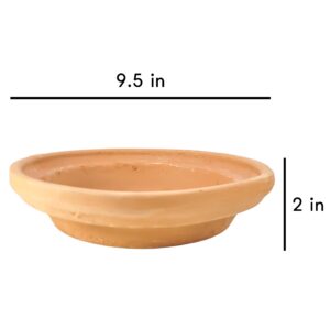 Handcrafted Unglazed Clay Tajine Casserole with Cone-shaped Lid | Floral Patterned Tagin Dish Cooking Pot | Traditional Moroccan Handmade Terracotta Cookware, Natural Tagine Le Creuset | 9.5" x 7.7"