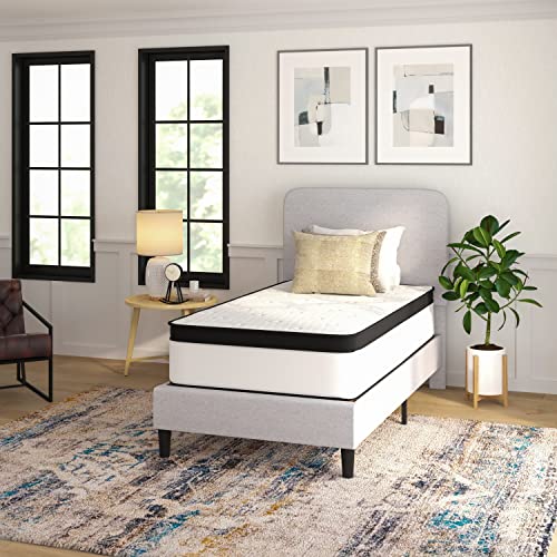 Taylor & Logan Linden 12" CertiPUR-US Certified Hybrid Pocket Spring Mattress in a Box with an Extra Firm Feel for Durable Support - Twin