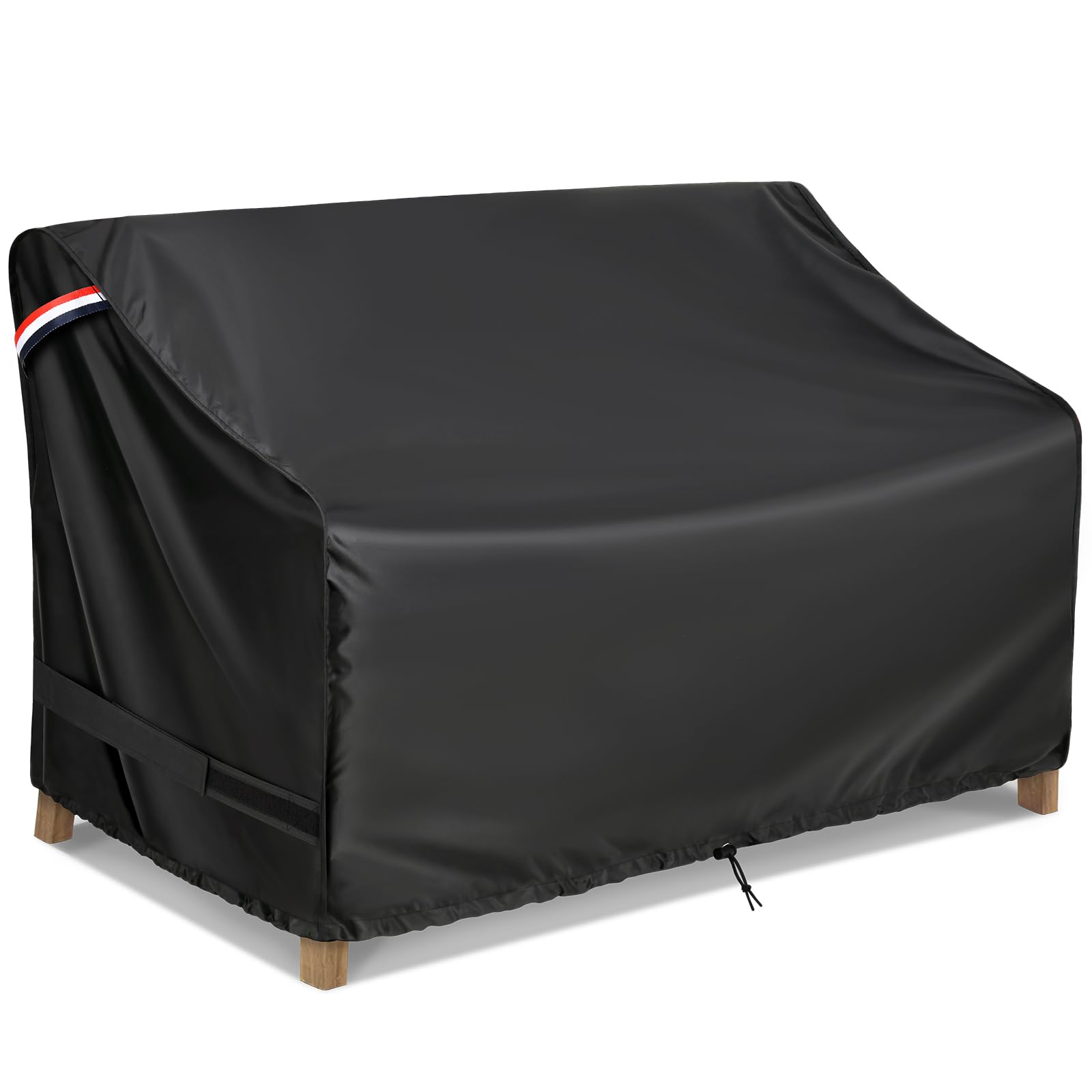 KylinLucky Waterproof Patio Loveseat Covers 52W x 35D x 35H inches,2-Seater Heavy Duty Outdoor Furniture Sofa Covers Black