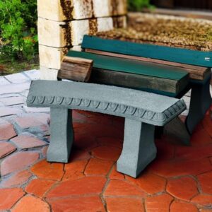 EMSCO Group Garden Bench – Natural Granite Appearance – Made of Resin – Lightweight – 12” Height