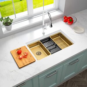 YAQUN Undermount Kitchen Sink, Deep Workstation Stone Kitchen Sink, Single Bowl Kitchen Sinks (White, 30" x 18")