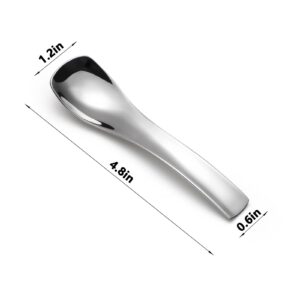 Ice Cream Spoons Stainless Steel Shovel Spoons Set of 10 Small Dessert Spoons for Cake, Yogurt, Ice Cream (Model 1#)