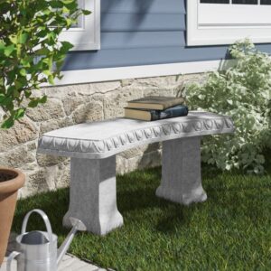 EMSCO Group Garden Bench – Natural Granite Appearance – Made of Resin – Lightweight – 12” Height