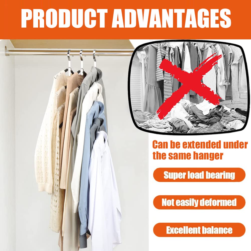 18 Pcs Space Saving Hanger Hooks, Clothes Hanger Connector Hooks to Create Up to 5X More Closet Space, AS SEEN ON TV, Heavy Duty Cascading Hanger Hooks for Organizer Closet, Fits All Hangers, White