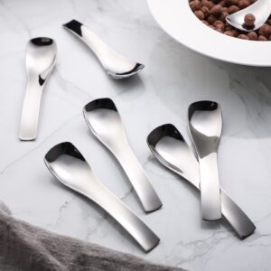 Ice Cream Spoons Stainless Steel Shovel Spoons Set of 10 Small Dessert Spoons for Cake, Yogurt, Ice Cream (Model 1#)