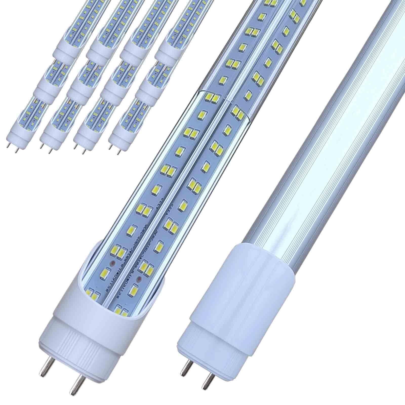 CAIKAG T8 LED Bulbs 4 Foot, T12 LED Replacement 4FT 72W Fluorescent Tube Lights,7200lm 6500K Cool White,2 Bi-Pin G13 Base Type B Tube Lights, Ballast Bypass, Double Ended Power, NO RF FM Driver