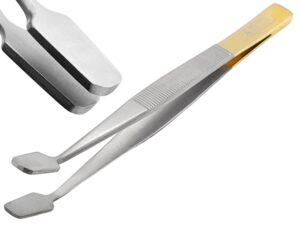 tissue membrane holding tweezer flat tips stainless steel forceps with offset filter forceps by artman instruments