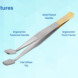 Tissue Membrane Holding Tweezer Flat Tips Stainless Steel Forceps with Offset Filter Forceps by Artman Instruments