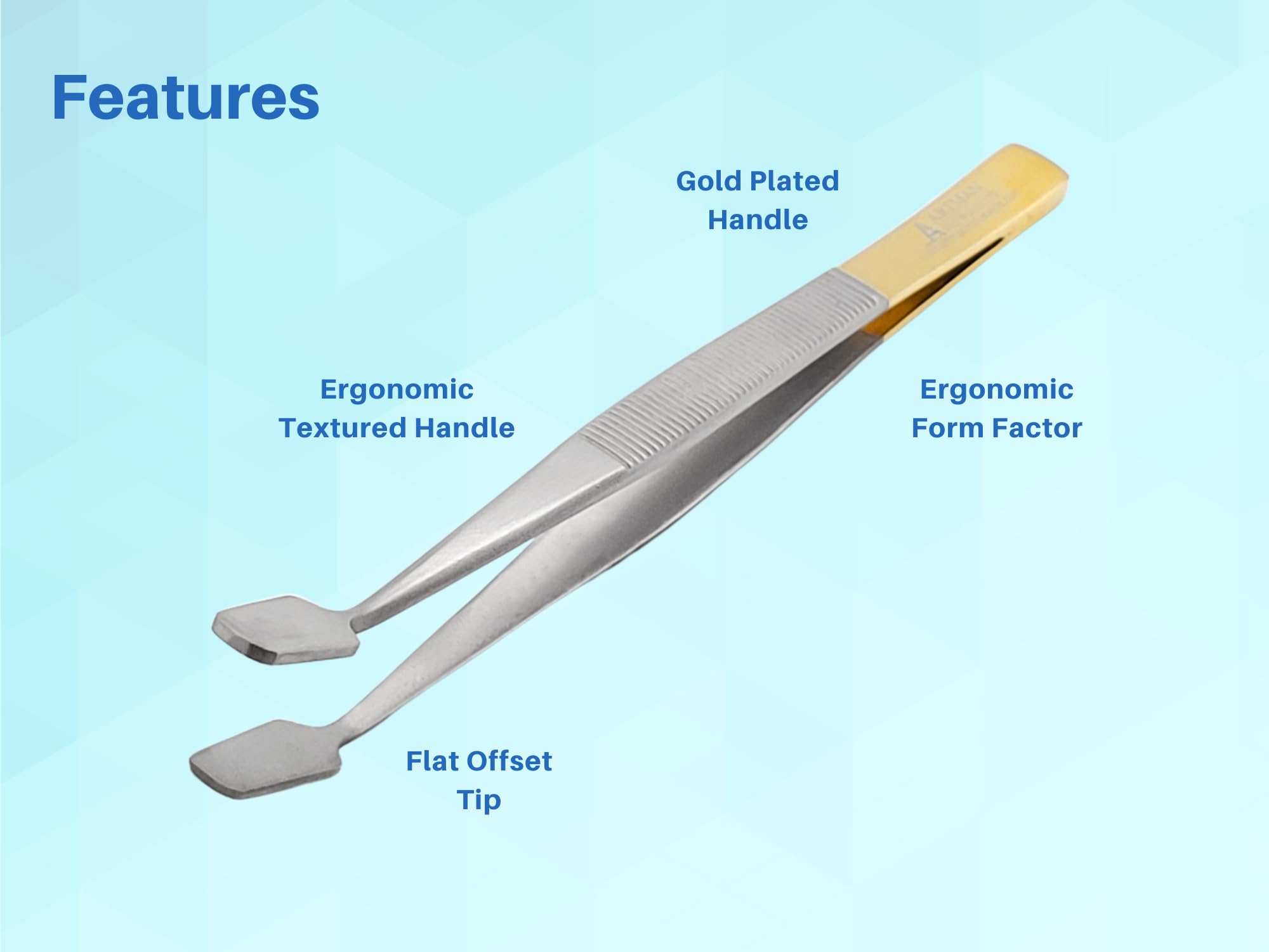 Tissue Membrane Holding Tweezer Flat Tips Stainless Steel Forceps with Offset Filter Forceps by Artman Instruments