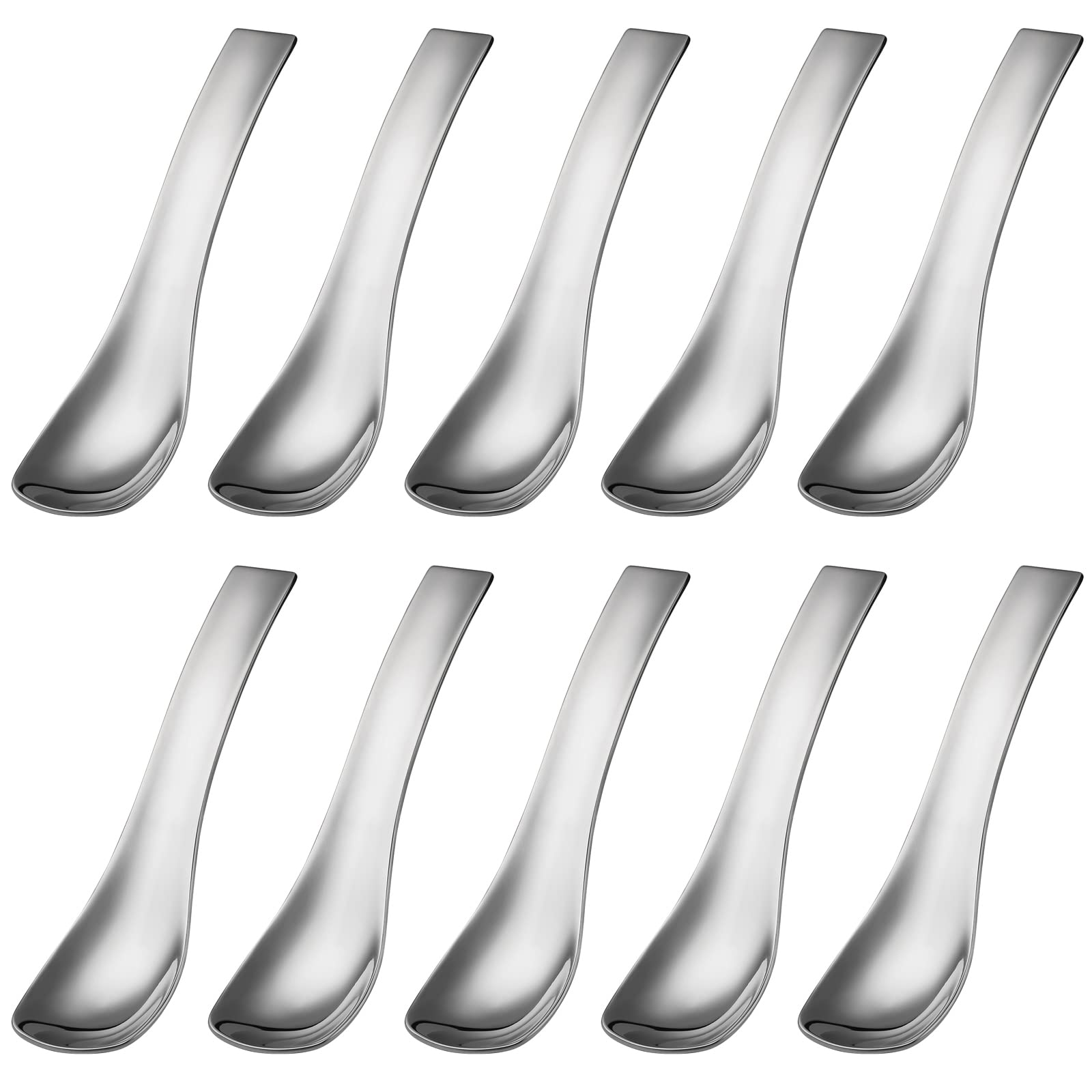 Ice Cream Spoons Stainless Steel Shovel Spoons Set of 10 Small Dessert Spoons for Cake, Yogurt, Ice Cream (Model 1#)