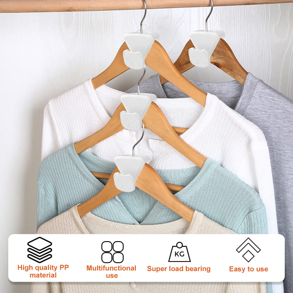 18 Pcs Space Saving Hanger Hooks, Clothes Hanger Connector Hooks to Create Up to 5X More Closet Space, AS SEEN ON TV, Heavy Duty Cascading Hanger Hooks for Organizer Closet, Fits All Hangers, White