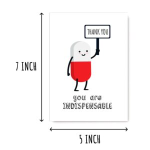 EdgarGifts Greeting Card - Funny Medical Thank You Card for Doctors, Nurses - 5 x 7 inches