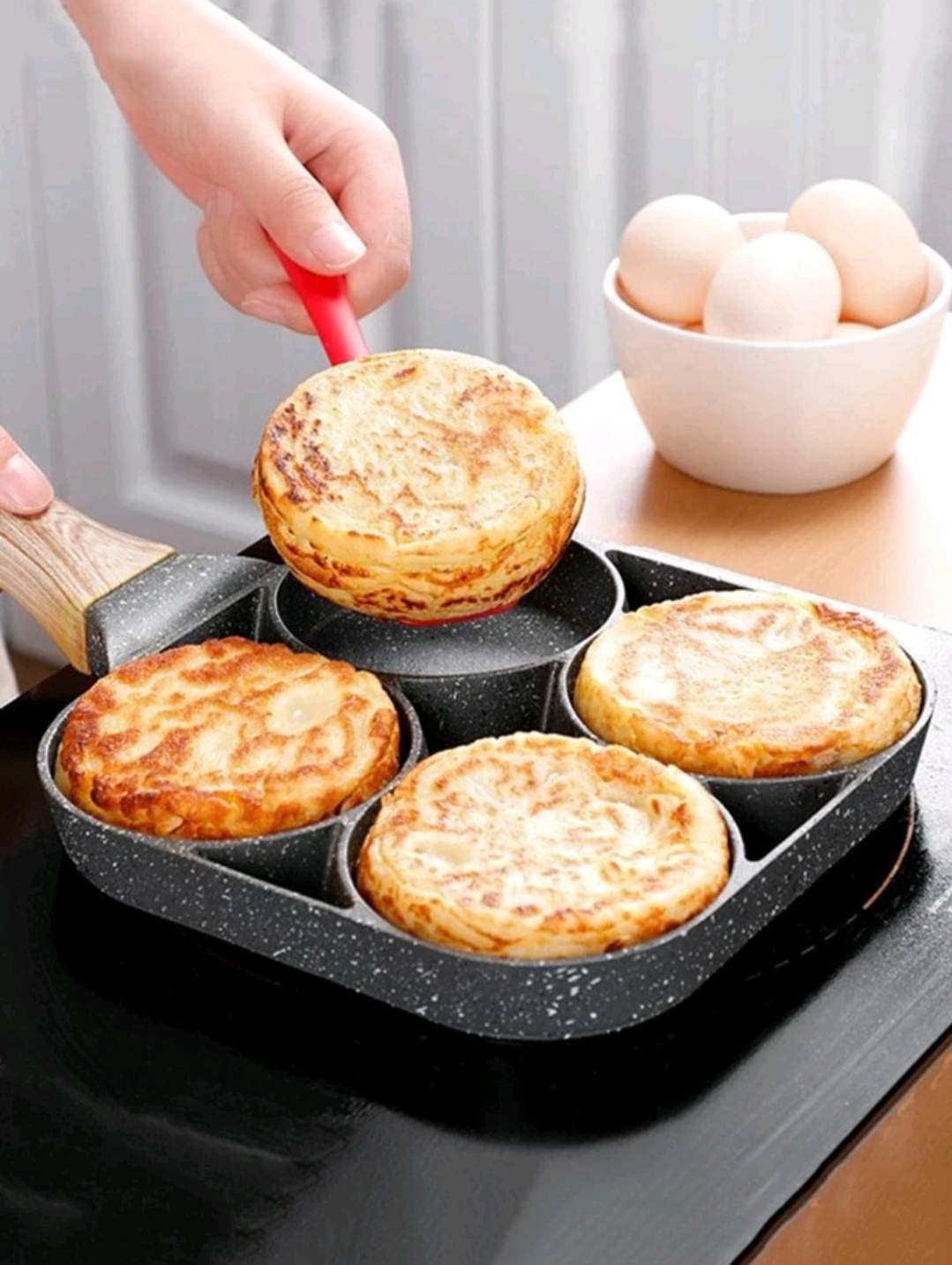 Sacchetto 4 section egg & hamburger frying pan