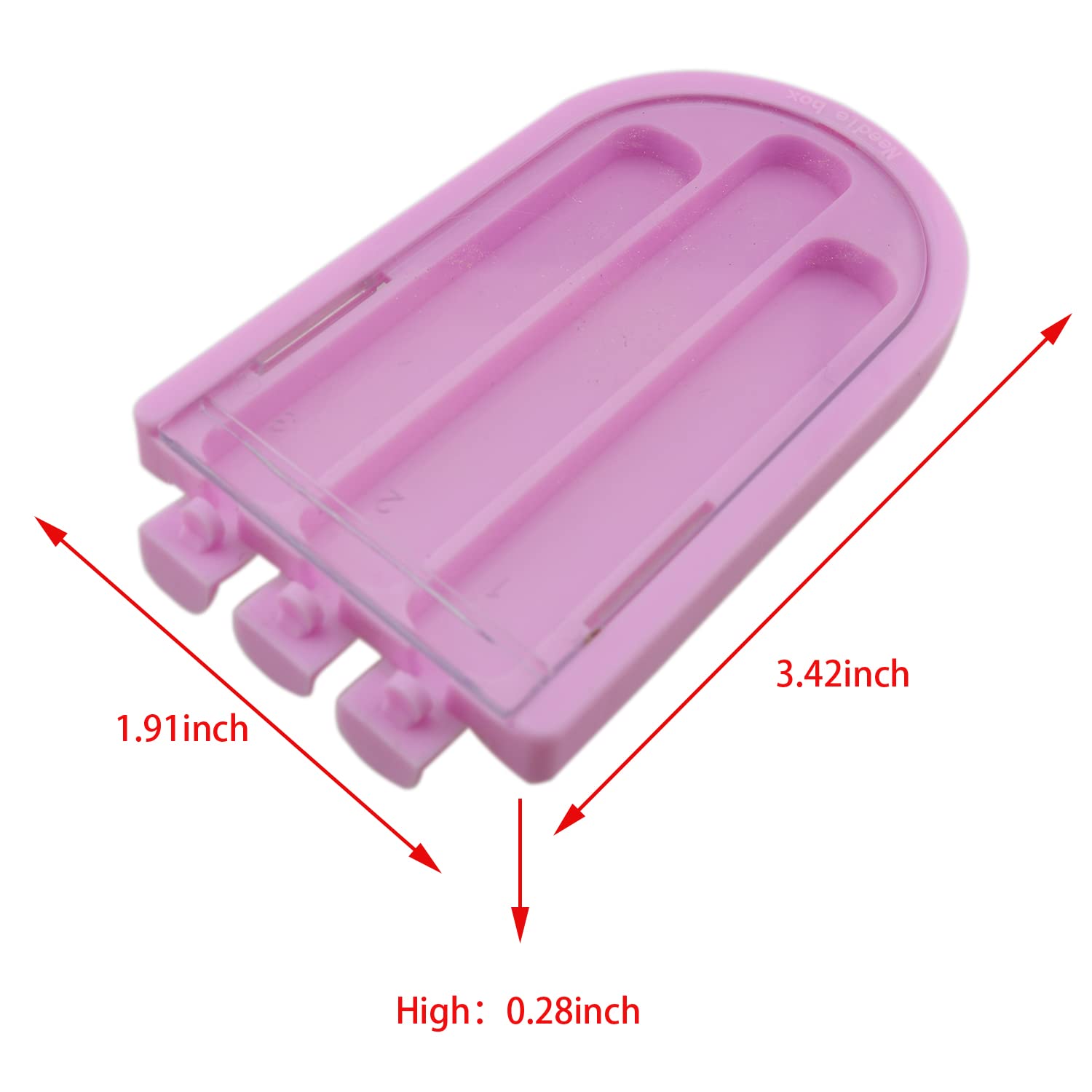 ZCZQC 2pcs Plastic Sewing Needles Container Storage Box Case Portable Organizer Tool (1 Red and 1 Pink)