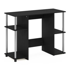 furinno jaya computer study desk, americano/stainless steel