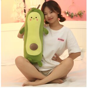 OPHRBU Cute Avocado Stuffed Plush Soft Hugging Pillow Toy，Plush Toy Doll Sleeping Pillow Doll Doll for Ideal Gift for Birthday, Valentine's Day, Christmas (27.5")