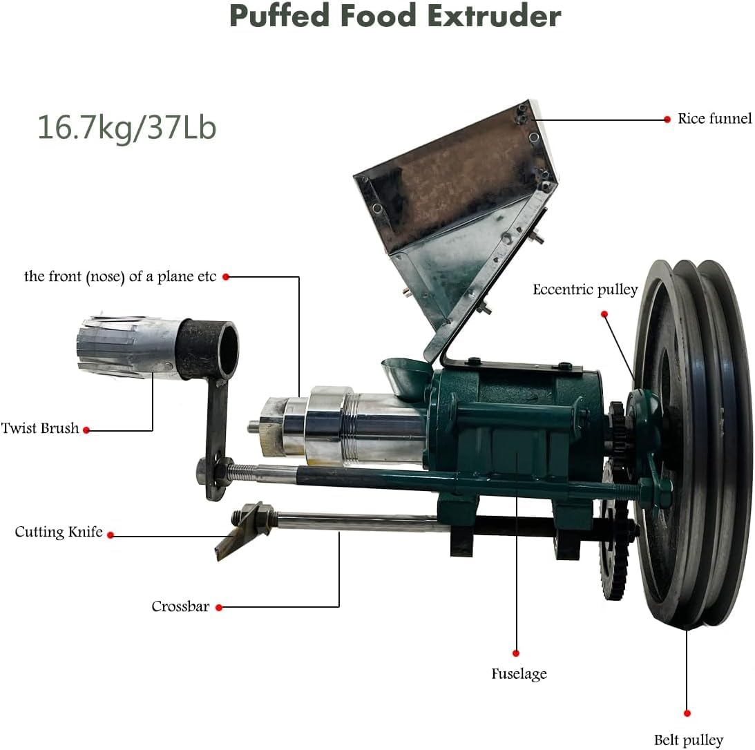 ECUTEE Puffed Food Extruder Rice Corn Puffing Extrusion Machine Multi Function Puff Snack Machine for Making Cornflakes, Hollow Sticks Made of Corn and Rice for Street Stall