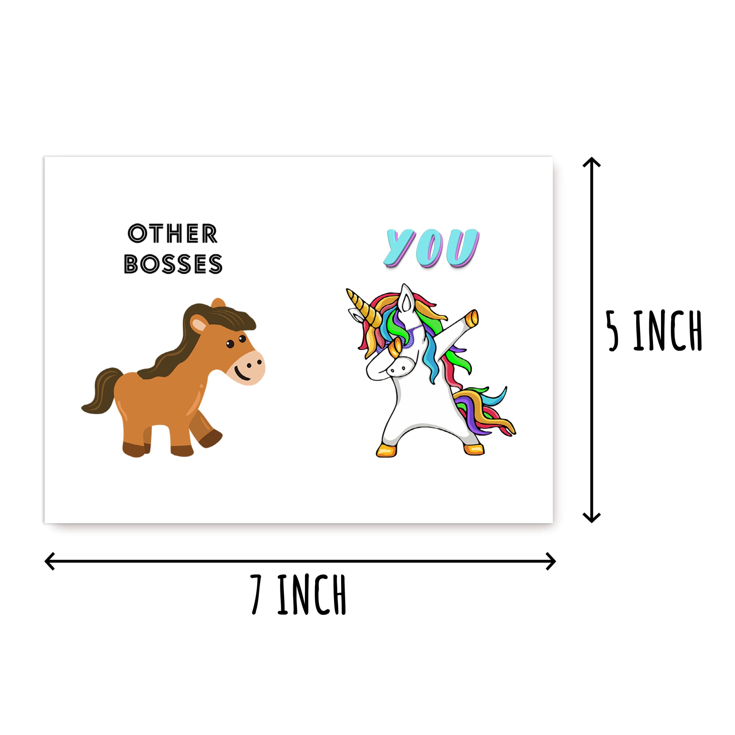 Other Boss Card - Thank You Card - Funny Unicorn Birthday Cards Gifts For Boss Women Men - Happy Boss's Day Card Gifts