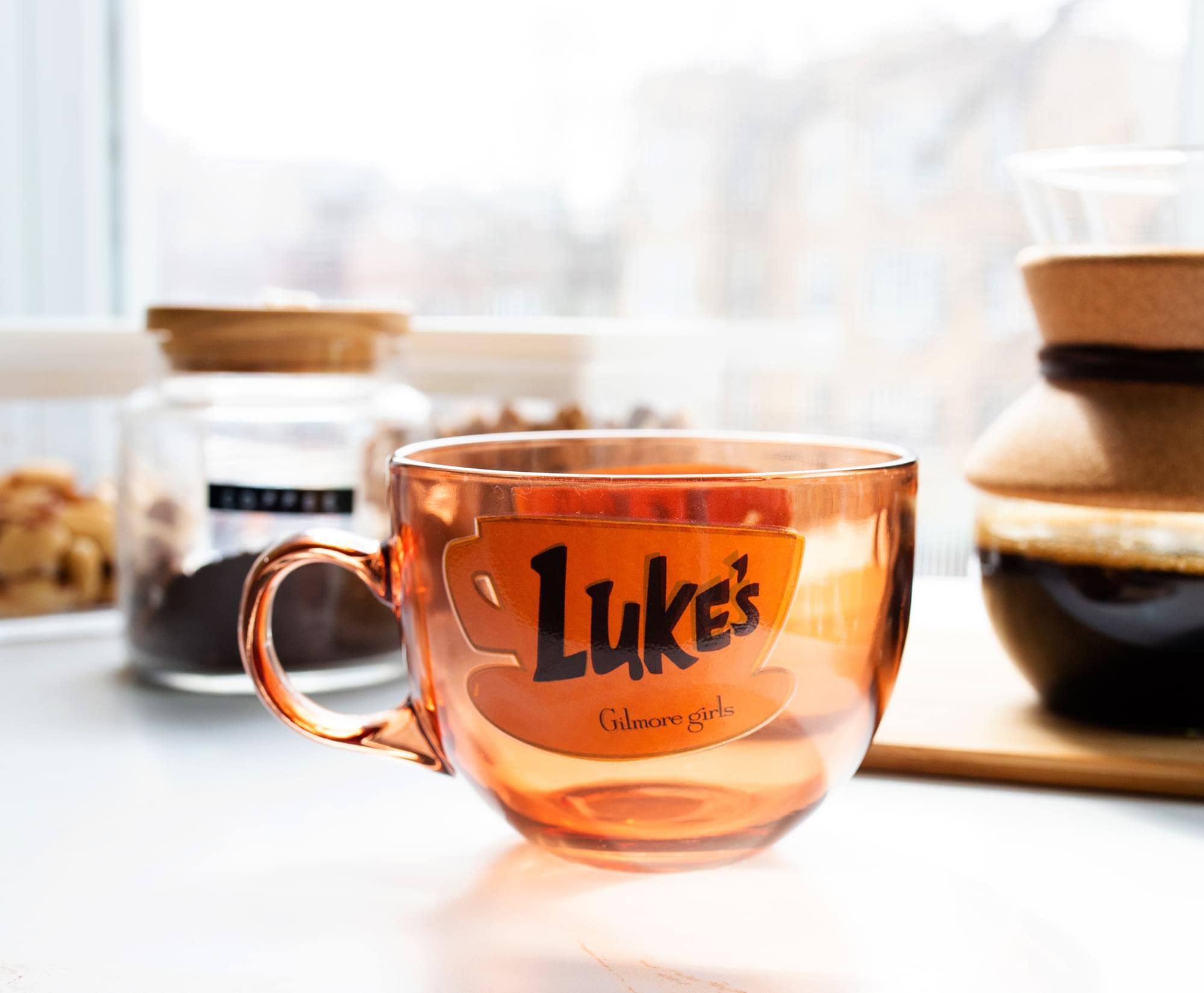 Gilmore Girls Luke's Diner Glass Mug | Large Coffee Cup For Espresso, Tea, Mocha | Holds 16 Ounces