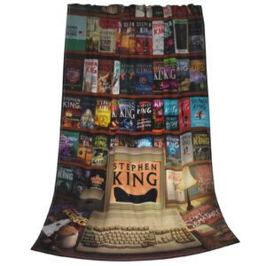 the king full collection horror books blanket warm soft throw blanket flannel blankets all season for couch and bed for kids teenager aldult 50"x40"