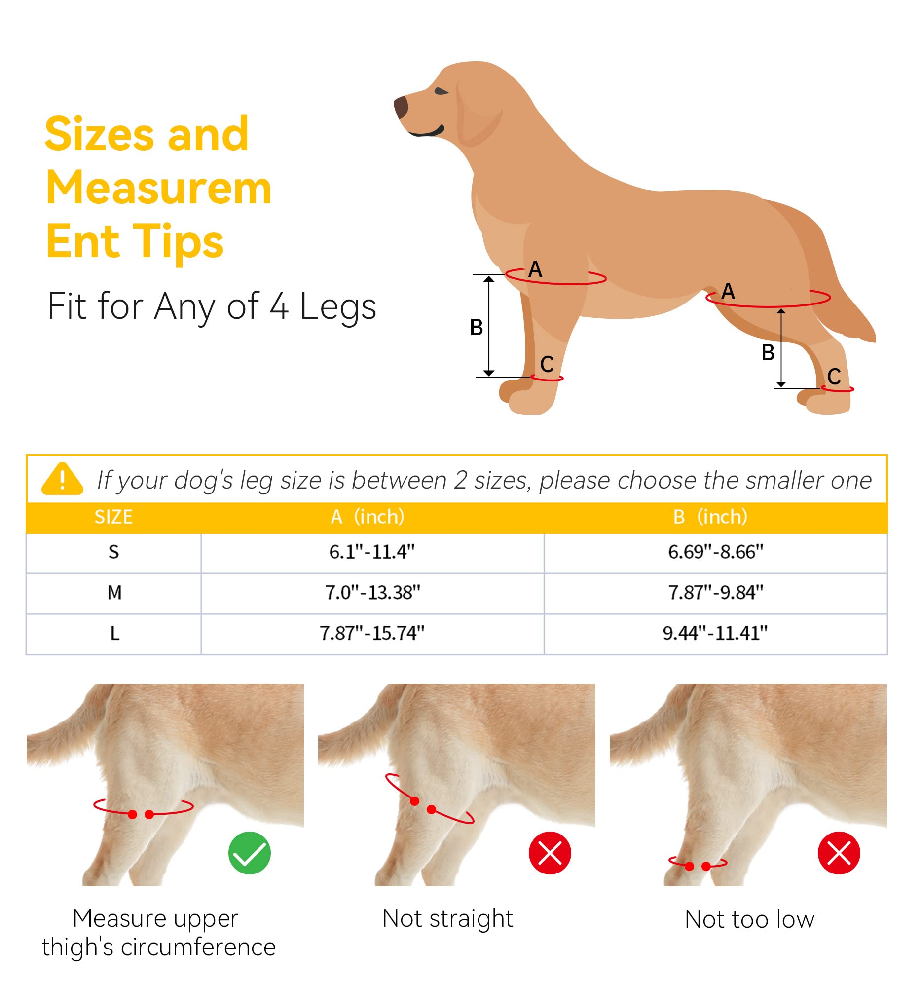 soundfuse Dog Knee Brace, Leg Brace for ACL with Cruciate Ligament Injury, Joint Pain and Muscle Sore, Adjustable Rear Support for Knee Cap Dislocation, Pet Knee Brace Recommended for Big Dog(Size: L)