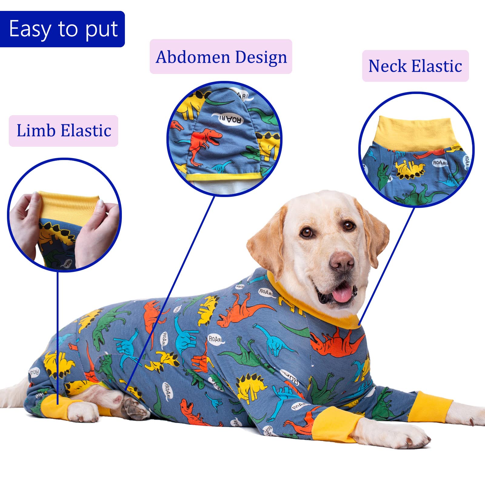 kzrfojy Dog Recovery Suit for Dogs After Surgery Female Male Medium Large Dog Neuter Spay Onesie for Shedding Prevent Licking Surgical Wound Dog Cone Alternative