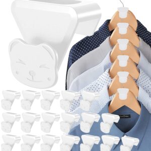 18 Pcs Space Saving Hanger Hooks, Clothes Hanger Connector Hooks to Create Up to 5X More Closet Space, AS SEEN ON TV, Heavy Duty Cascading Hanger Hooks for Organizer Closet, Fits All Hangers, White