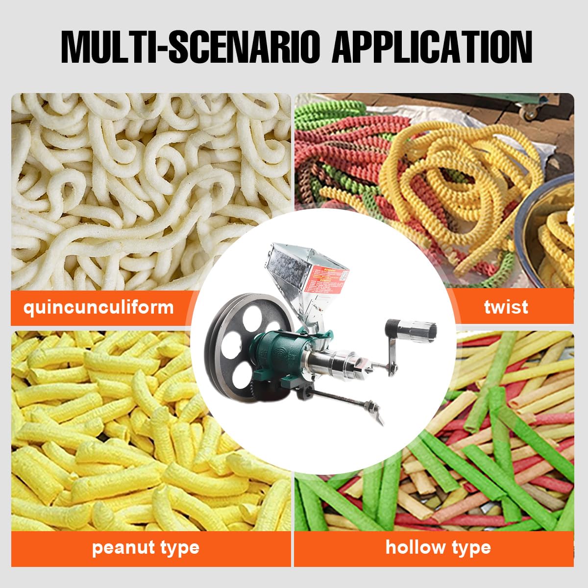 ECUTEE Puffed Food Extruder Rice Corn Puffing Extrusion Machine Multi Function Puff Snack Machine for Making Cornflakes, Hollow Sticks Made of Corn and Rice for Street Stall