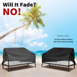 KylinLucky Waterproof Patio Loveseat Covers 52W x 35D x 35H inches,2-Seater Heavy Duty Outdoor Furniture Sofa Covers Black