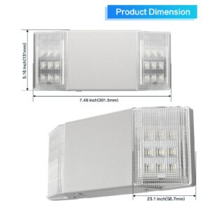 Spectsun 1 Packs Hardwired Emergency Exit Light Fixtures for Business, with Battery Backup, Two Head Adjustable LED Emergency Lighting, UL 924 Certified，AC 120/277V.