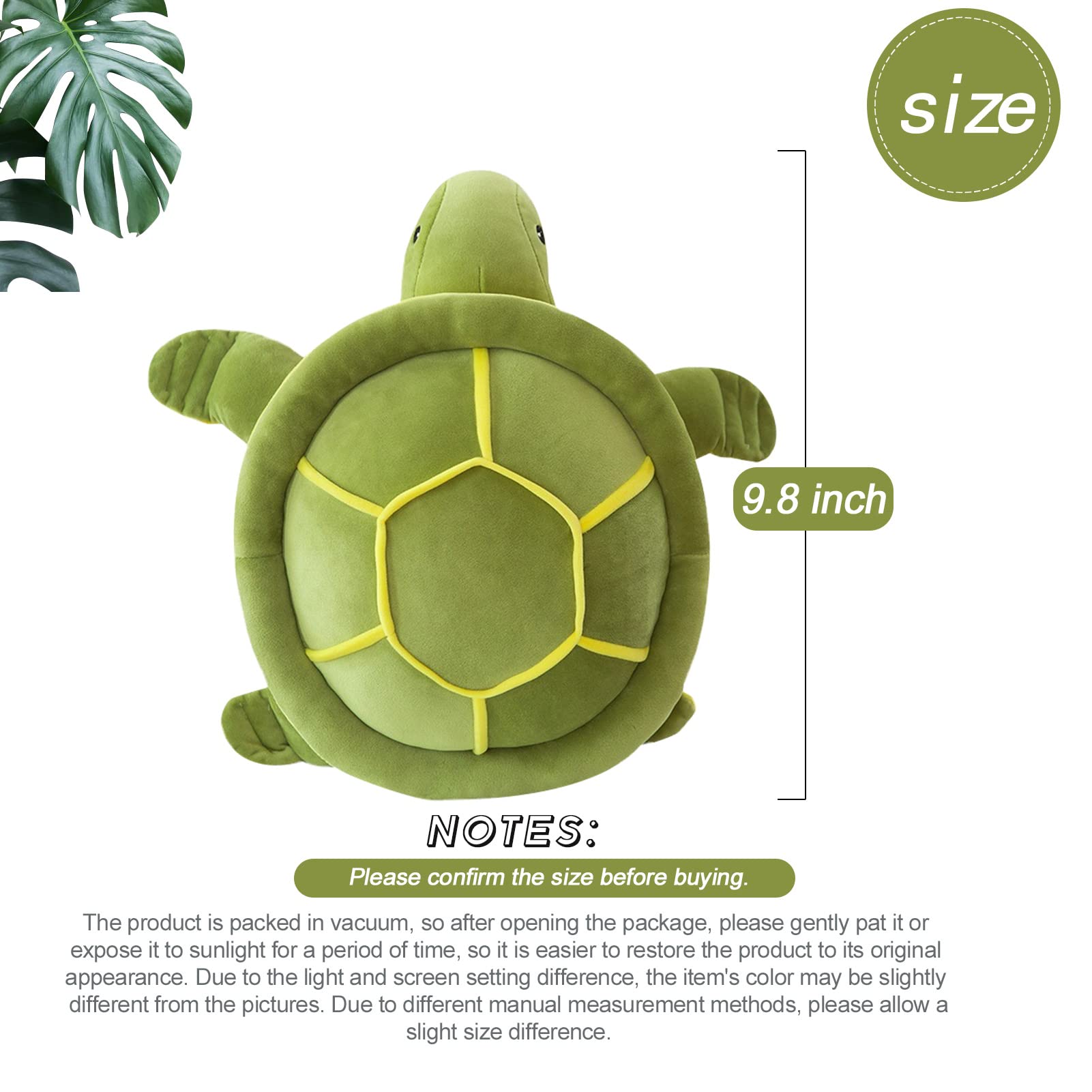 AUCOOMA Sea Turtle Stuffed Animal Plush Soft Tortoise Plush Toy Plushie Pillow Gifts 9.8"