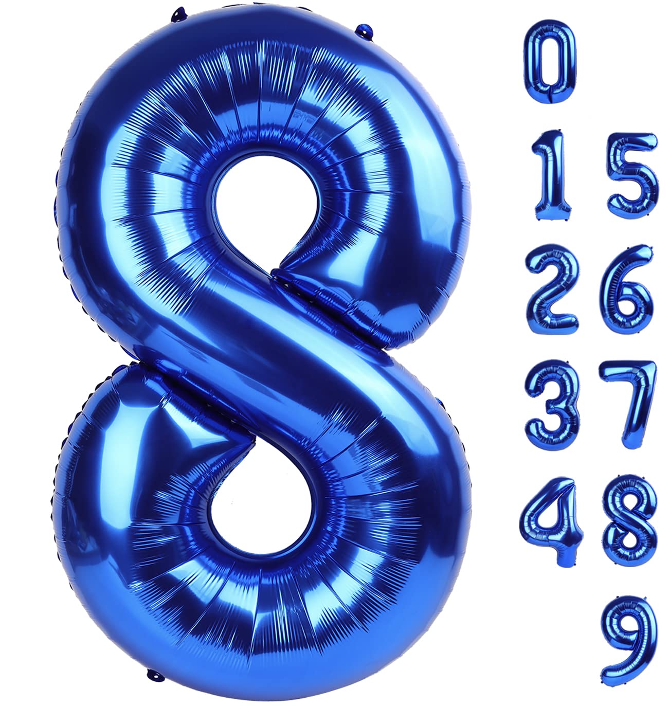 40 Inch Number 8 Balloon, Giant Navy Blue 8 18 28 80 Birthday Balloons for Men Boys, 8th Birthday Decorations Party Supplies, Wedding Anniversary, Graduations