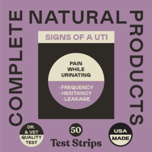 Complete Natural Products UTI Test Strips for Dogs, Cats, & Pets - 3 in 1-50 Count - Urinary Tract Issues - Test Strips for Pets