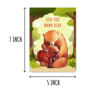 EdgarGifts Love You Mama Bear - Mama Bear Cute Mothers Day Card Adorable Mama Mother's Day Card Birthday Card For Mum