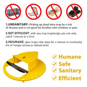 Mouse Trap Bucket,Bucket Lid Mouse Rat Trap, Reusable Humane Mouse Traps for Indoor Outdoor，Automatic Reset Bucket Lid Mouse Trap，5 Gallon Bucket Compatible（2 Pack cat Style）