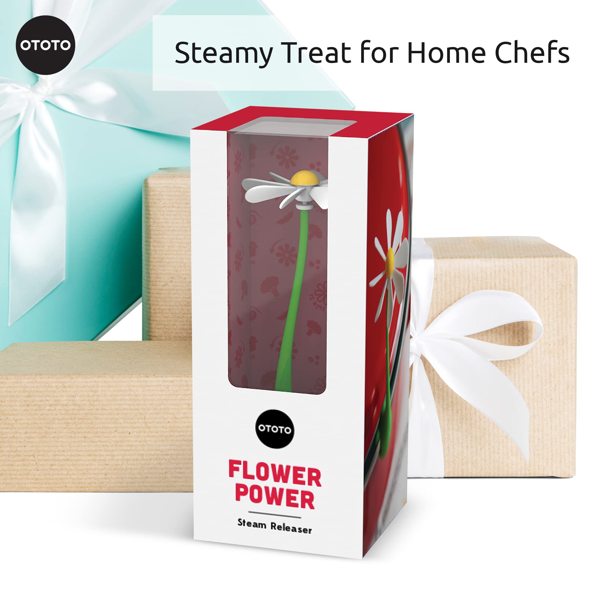 NEW!!! Flower Power Steam Releaser By OTOTO - Fun Kitchen Gadgets - Spinning Flower Lid Holder On Pot & Lid Lifter - Cool Kitchen Gadgets - Cute Gifts for Women, Ototo Kitchen Accessories Gadgets