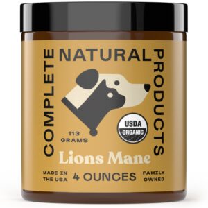 complete natural products organic lion's mane mushroom for pets - 4oz - pure organic lion's mane mushroom