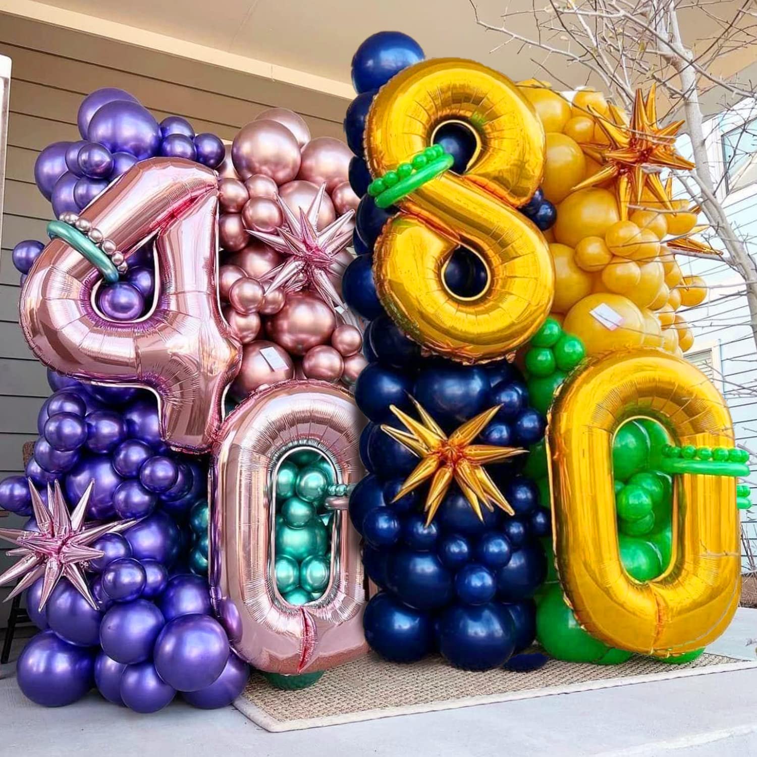 Purple Metallic Balloons Garland Kit 130 Pcs Chrome Balloons Different Sizes 18/12/10/5 Inch Confetti Balloons for Birthday Graduation Valentines’ Day Christmas Mermaid Party Decorations