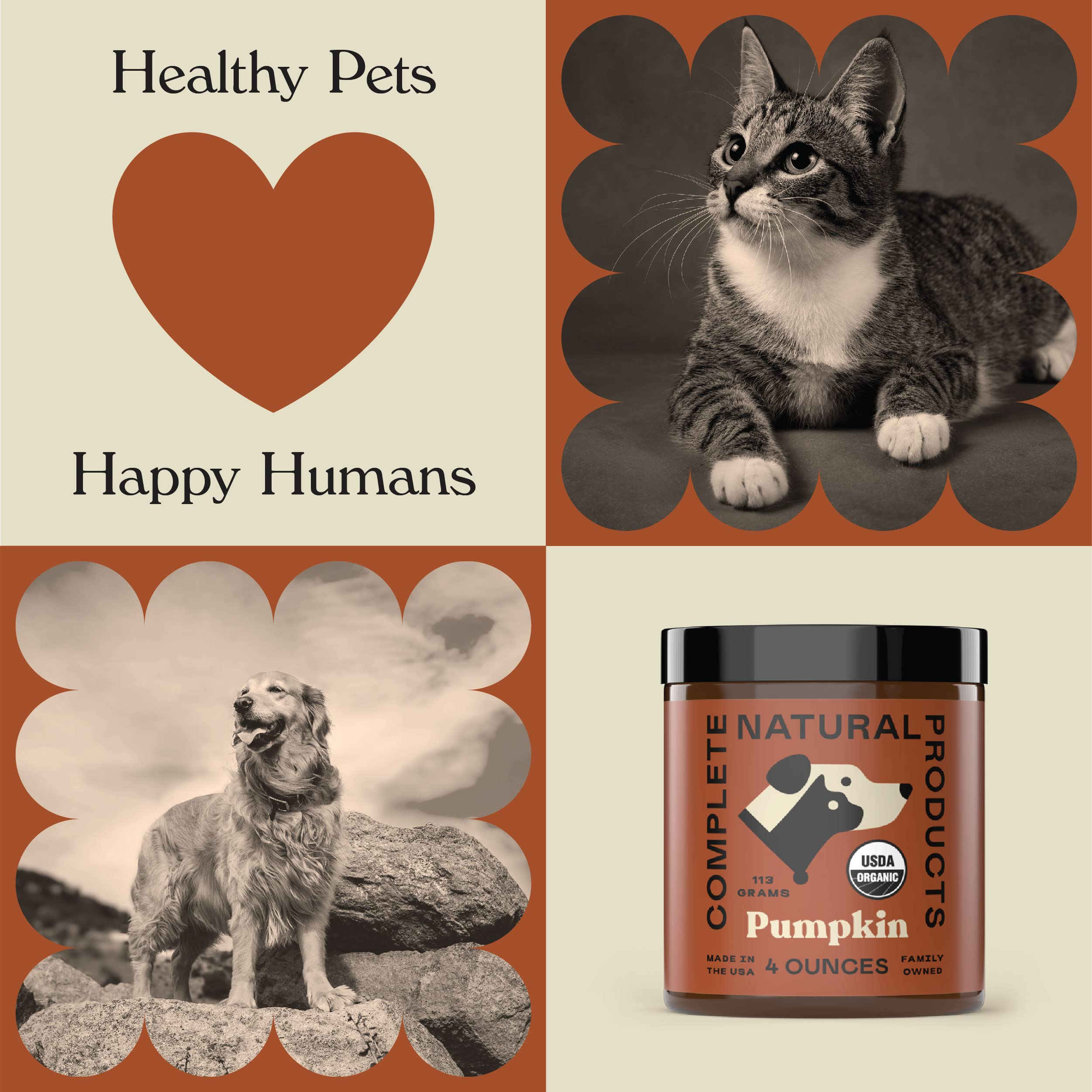 Complete Natural Products Organic Pumpkin Powder for Pets - 4oz - Pure Organic Pumpkin Powder