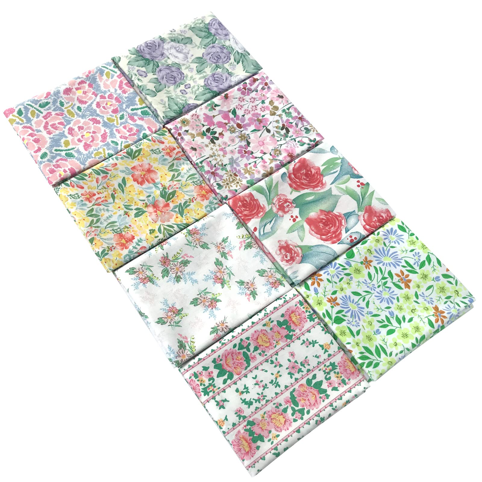 Mililanyo 8pcs 18 x 22inches (46x56cm) Floral Cotton Fabric Small Flower Pattern Pre-Cut Quilt Squares Fat Quarters Fabric Bundles for Sewing and Quilting