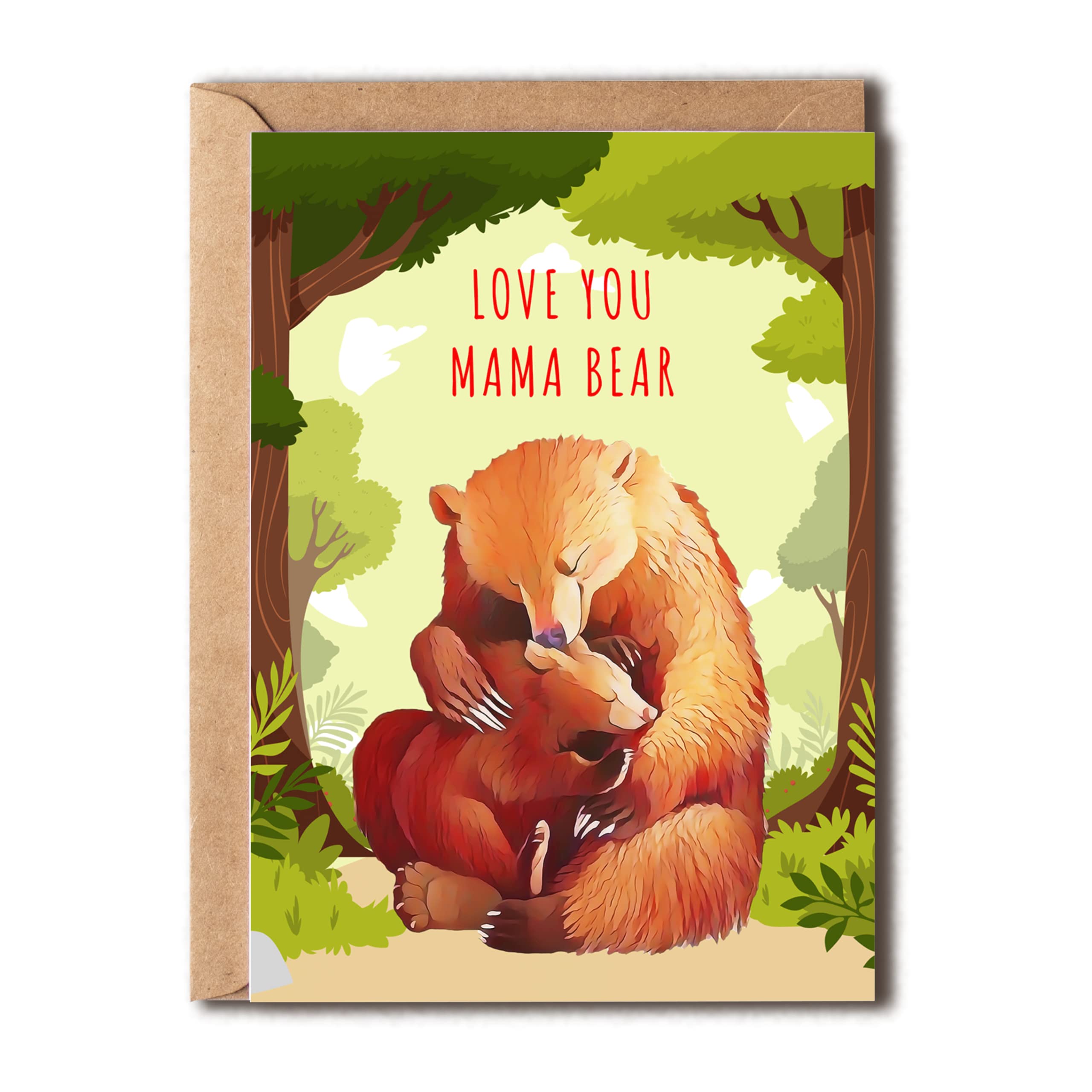 EdgarGifts Love You Mama Bear - Mama Bear Cute Mothers Day Card Adorable Mama Mother's Day Card Birthday Card For Mum