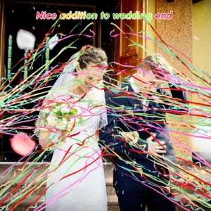 Sratte 100 Pcs Hand Throw Streamers with Colorful Ribbon No Mess Confetti Crackers for Wedding, Party, Graduation, Birthday, Celebration