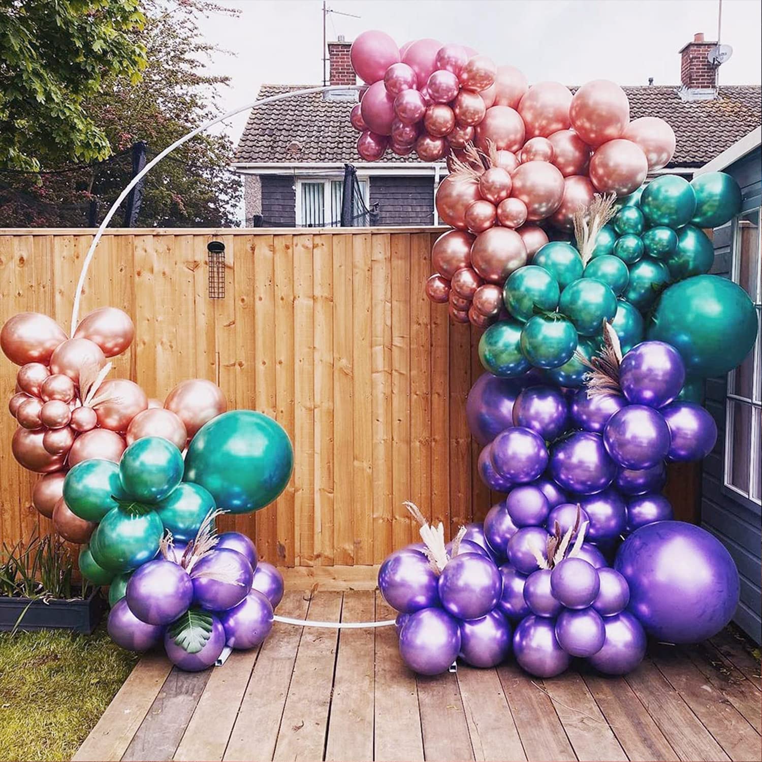 Purple Metallic Balloons Garland Kit 130 Pcs Chrome Balloons Different Sizes 18/12/10/5 Inch Confetti Balloons for Birthday Graduation Valentines’ Day Christmas Mermaid Party Decorations