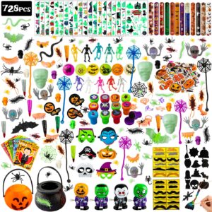 outus 728 pcs halloween novelty toys assortment halloween party favors mini trick or treating toys pumpkin goodie bag filler for halloween kids school classroom reward prizes supplies, 52 styles