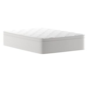 Flash Furniture Vista Hospitality Grade Commercial Mattress in a Box 14 Inch, Premium Memory Foam Hybrid Pocket Spring Mattress, Reinforced Edge Support, Full, White